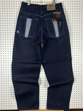 Brooklyn Xpress Baggy Blue Jeans 34x36 Deadstock RAW DENIM Stitched Skater Punk